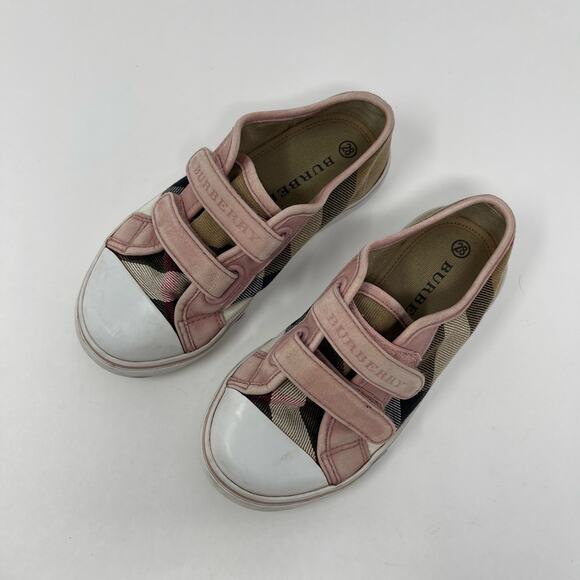Burberry Pink Check Double Strap Sneaker Toddler (EU 28) - Picture 2 of 11